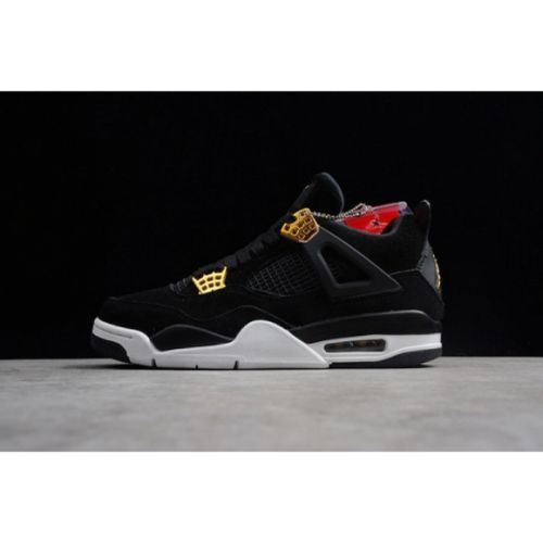 Air Jordan 4 Royalty Black/Metallic Gold-White mens 308497-032